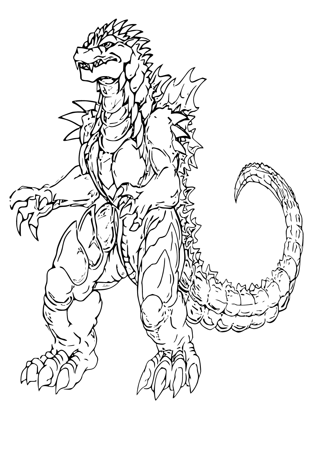 Free Printable Godzilla Monster Coloring Page, Sheet and Picture for Adults  and Kids (Girls and Boys) - Babeled.com