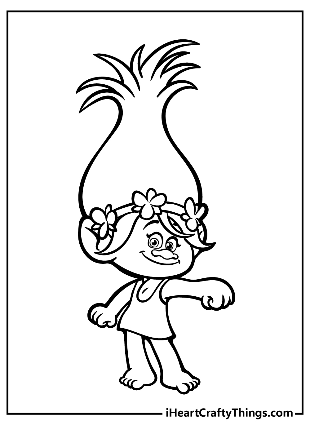 Poppy Troll Coloring Pages - Coloring Nation