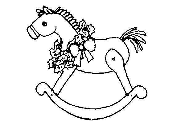 christmas wreath rocking coloring page | Horse coloring pages, Christmas  horses, Horse coloring