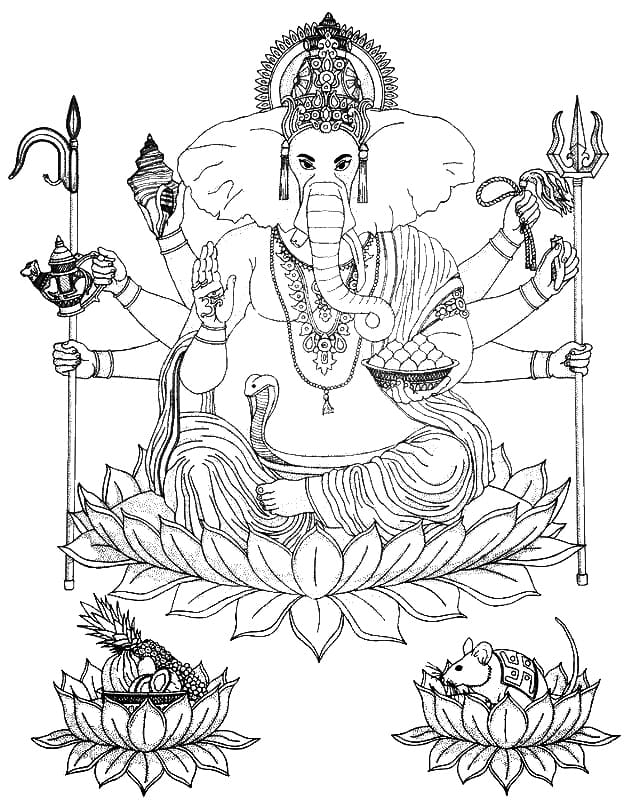 Ganesha Coloring Pages. Print for Free | WONDER DAY — Coloring pages for  children and adults