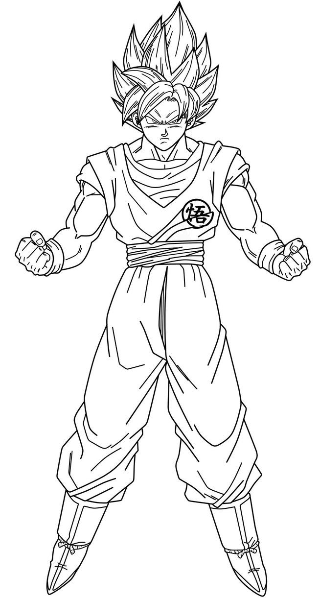 Goku SSJ Blue - Lineart by https://www.deviantart.com/saodvd on @DeviantArt  | Dragon ball art goku, Dragon ball super artwork, Dragon ball super manga