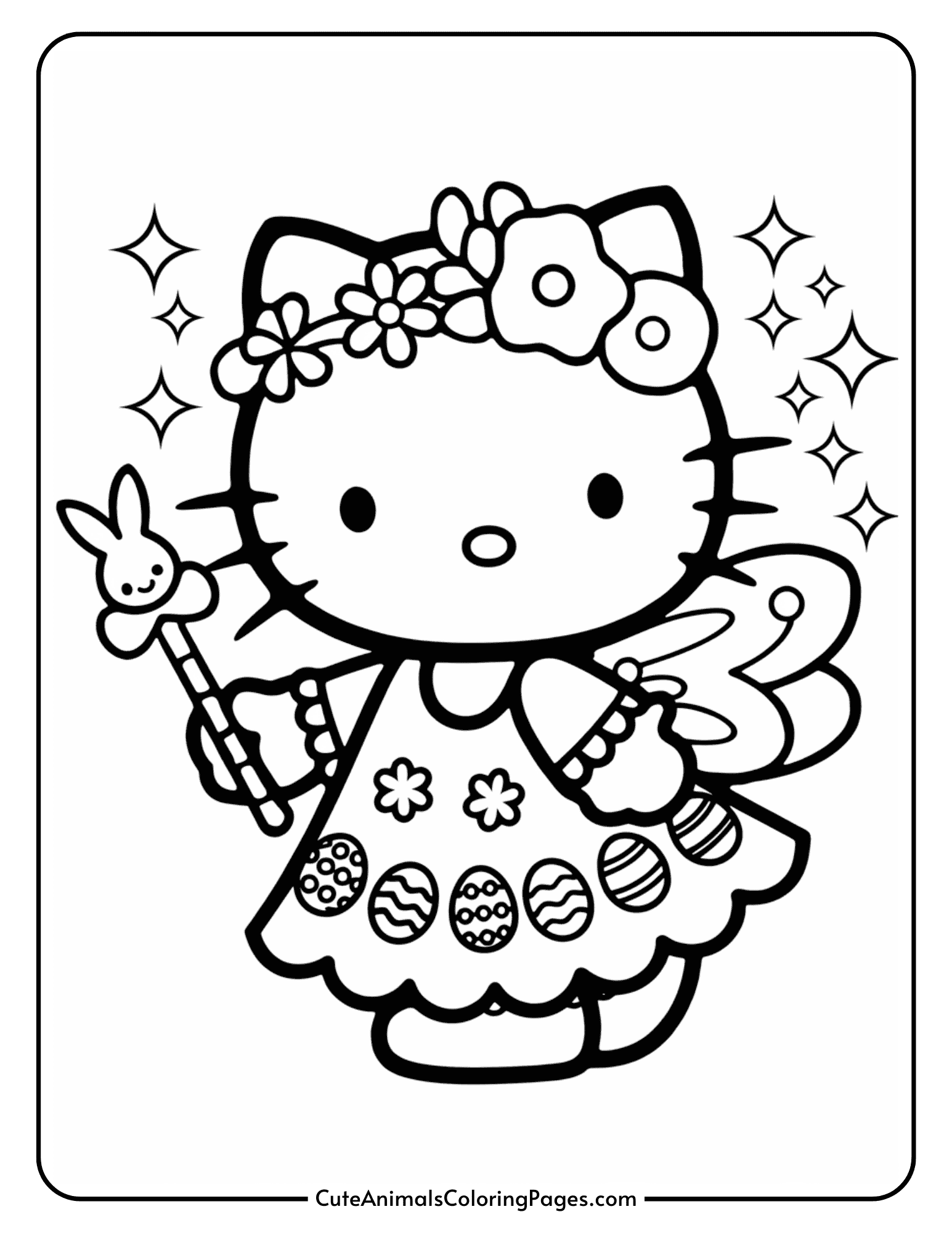 Hello Kitty Easter Coloring Pages (15 Free Printable PDF Pages) - Cute  Animals Coloring Pages