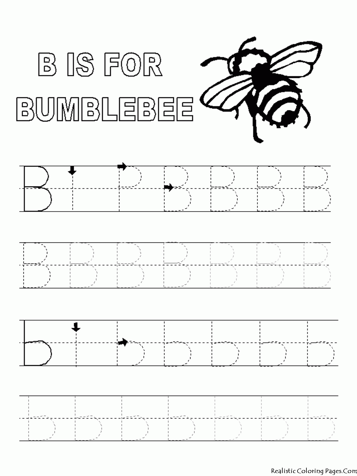 B Letters Alphabet Coloring Pages | Realistic Coloring Pages