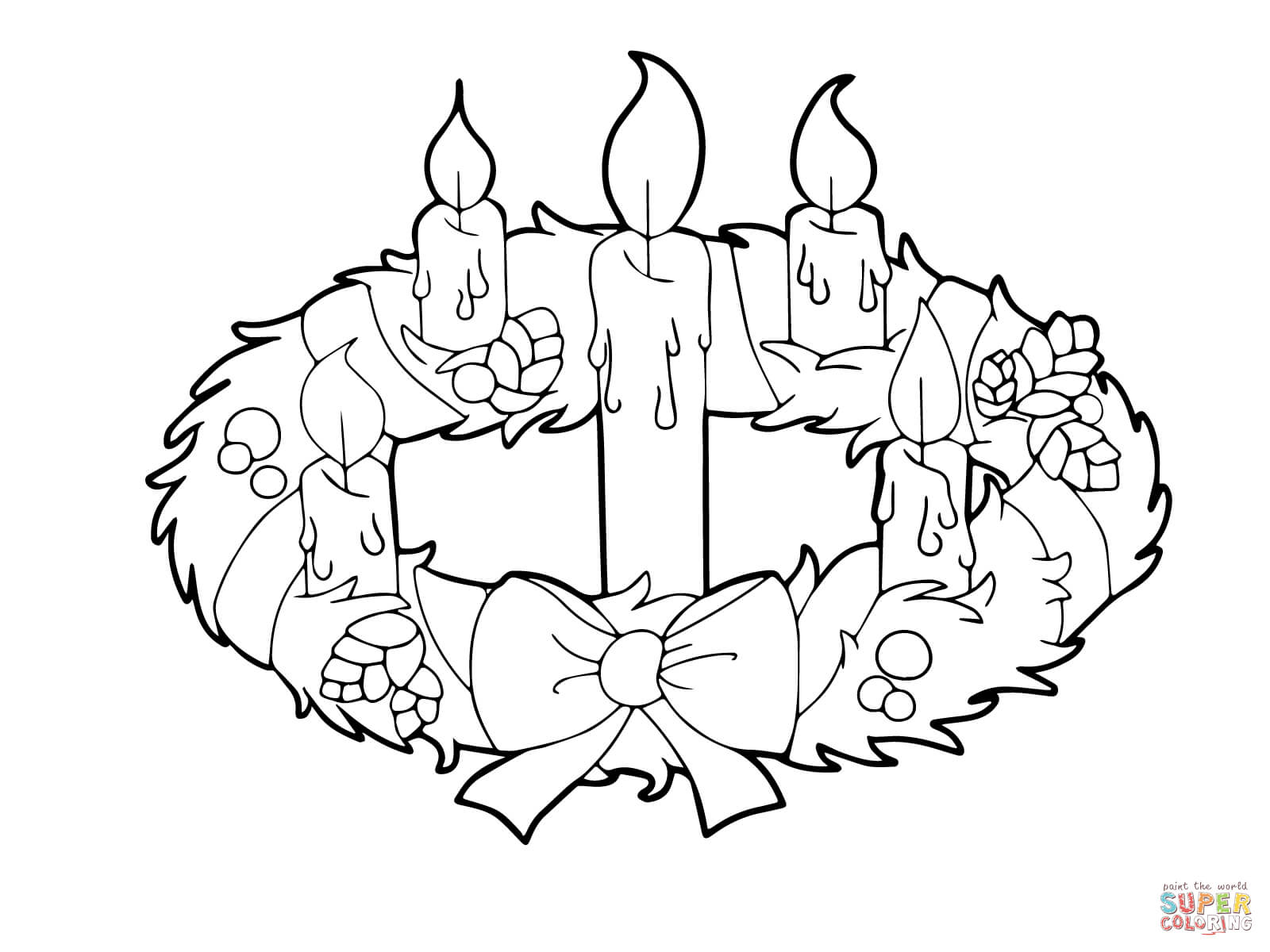 Advent Wreath and Candles coloring page | Free Printable Coloring ...