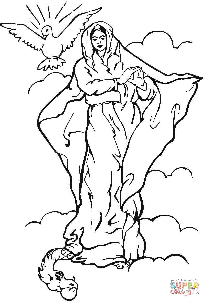 Virgin Mary coloring page | Free Printable Coloring Pages