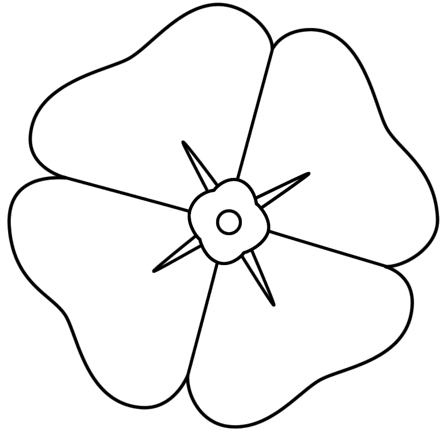 Poppy - Coloring Page (Remembrance Day)