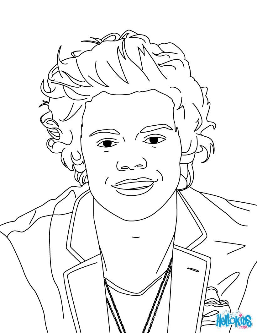 ONE DIRECTION Coloring pages - HARRY STYLES