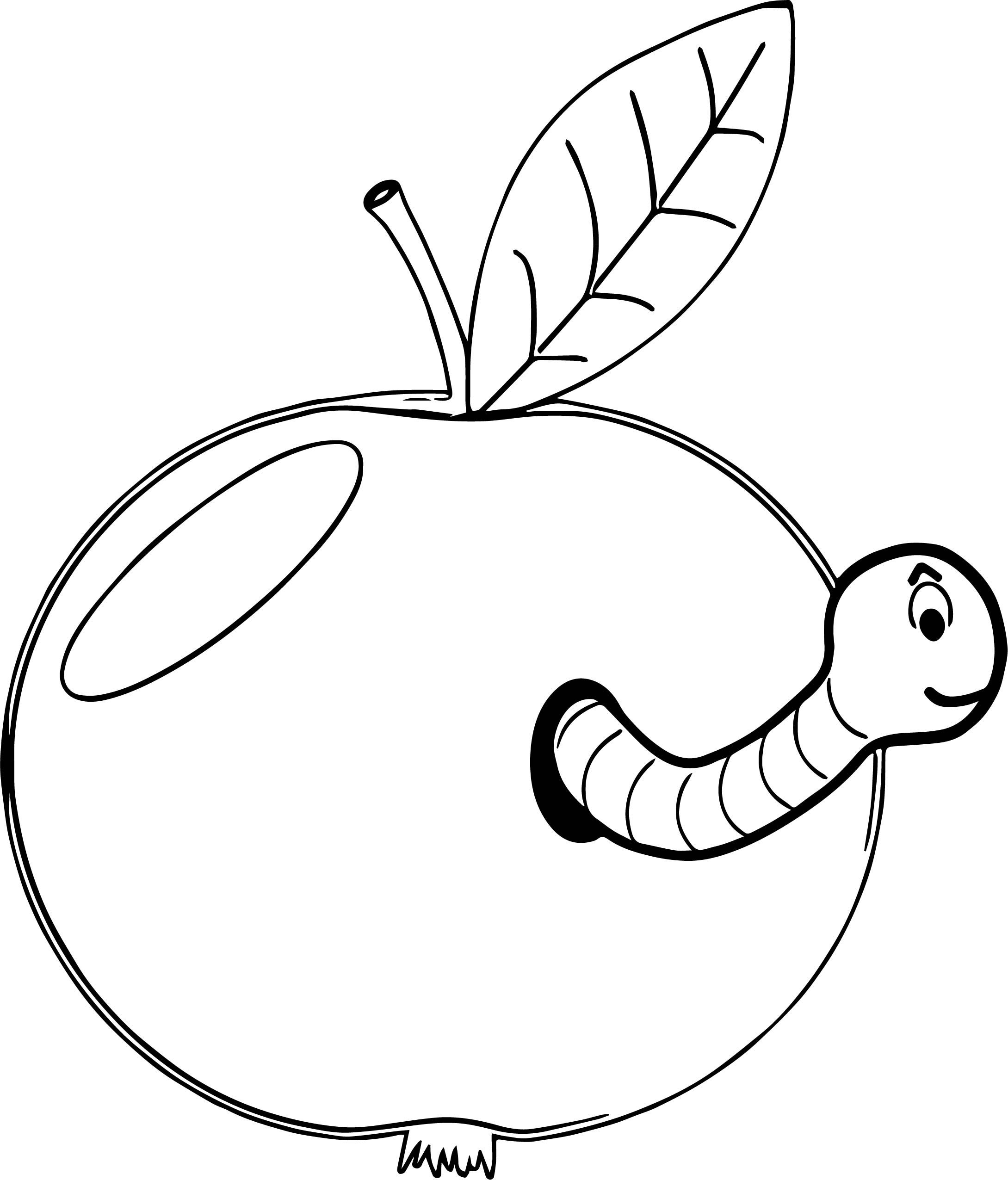 Apple And Worm Coloring Page - Wecoloringpage.com | Coloring pages, Free  printable coloring sheets, Free printable coloring