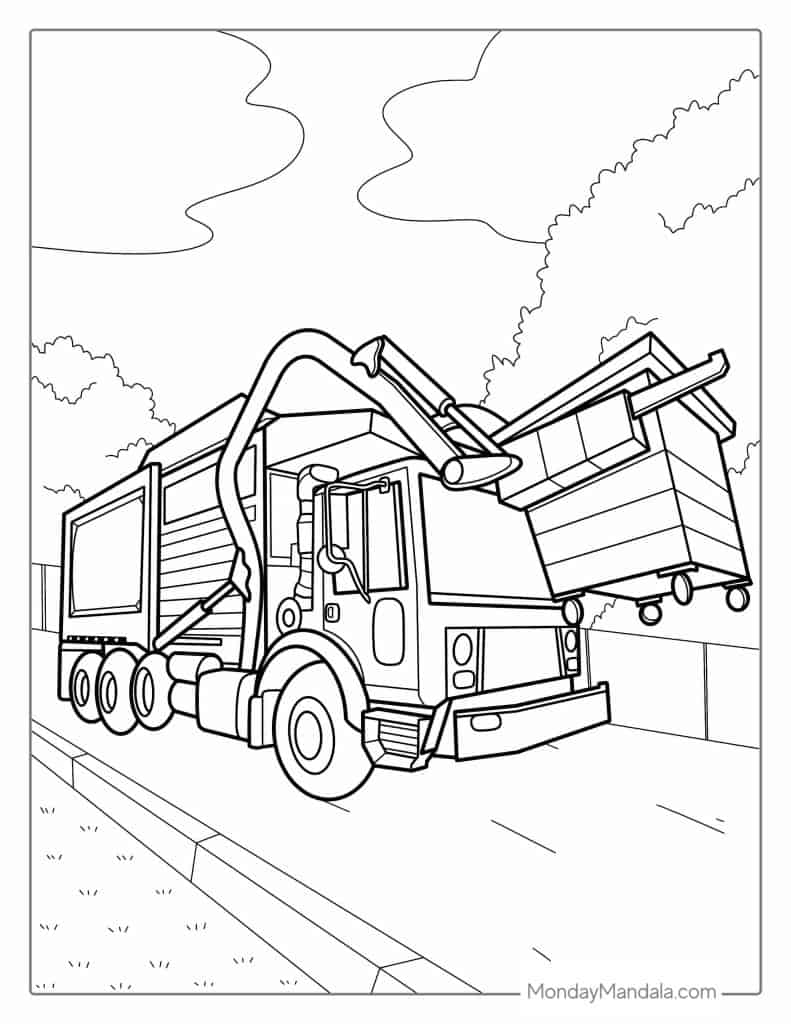 20 Garbage Truck Coloring Pages (Free PDF Printables)