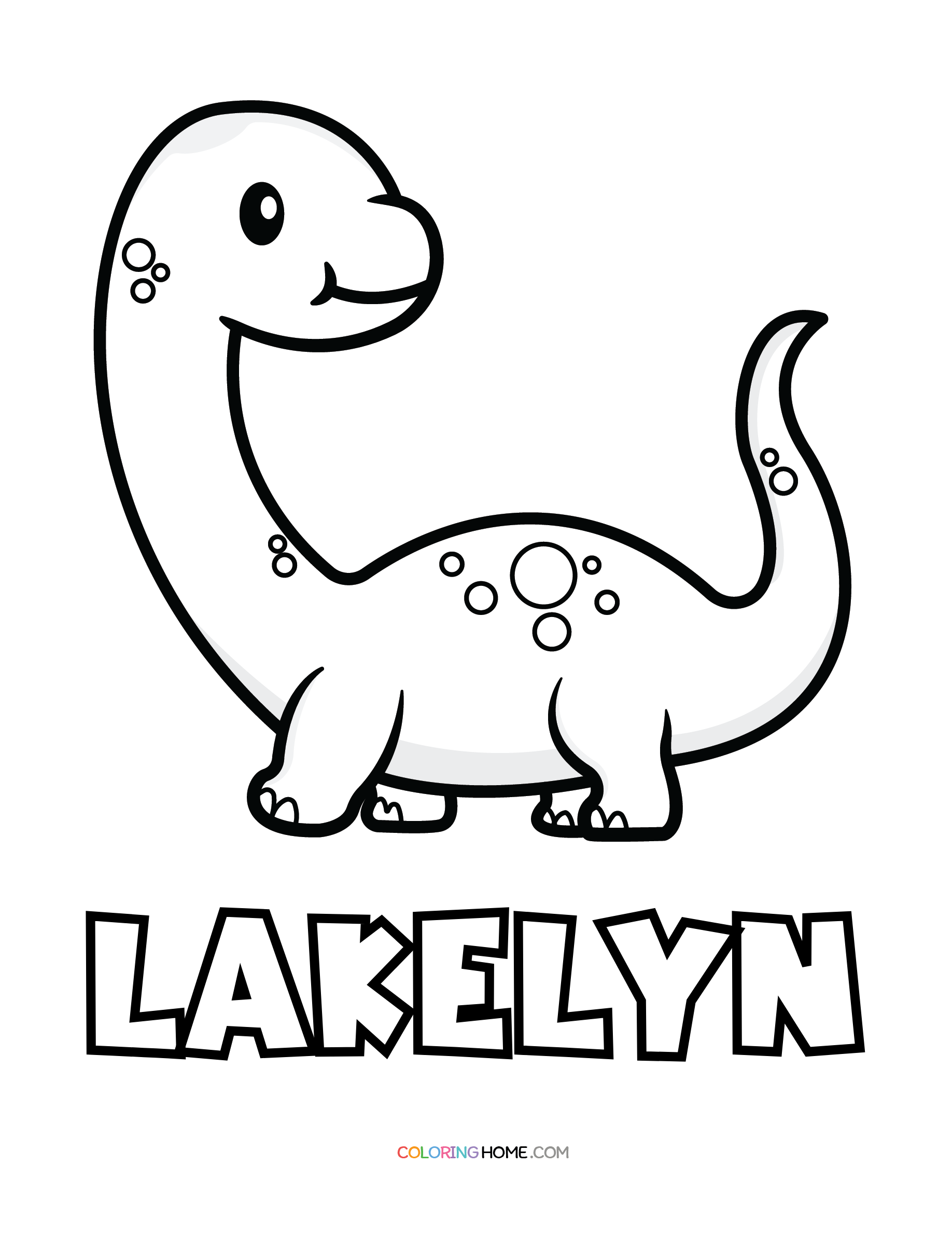 Lakelyn dinosaur coloring page