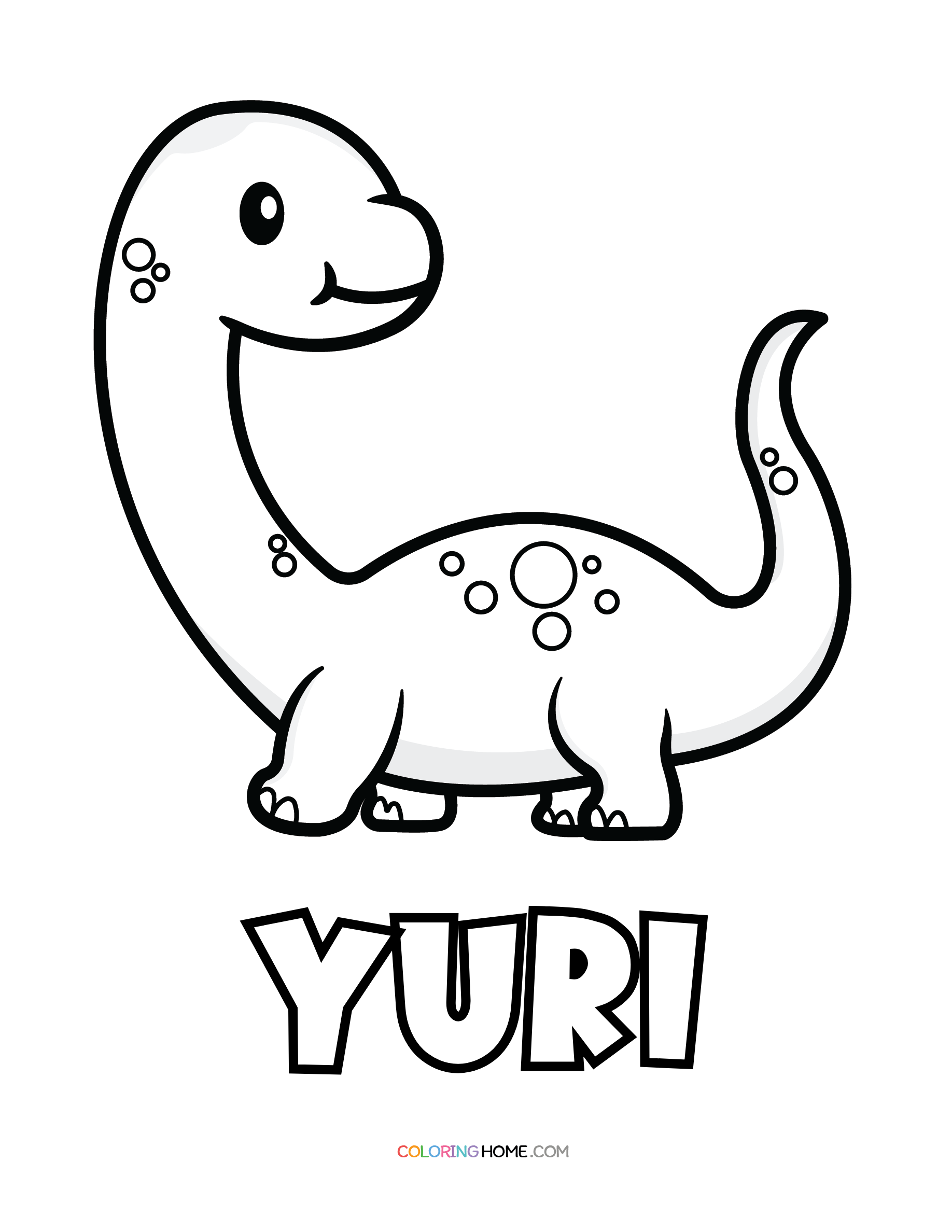 Yuri dinosaur coloring page