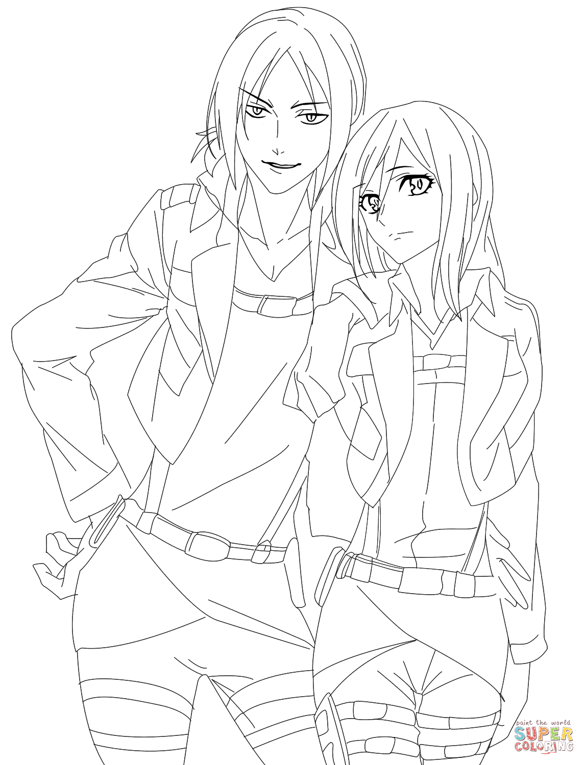 Historia Reiss and Ymir coloring page | Free Printable Coloring Pages