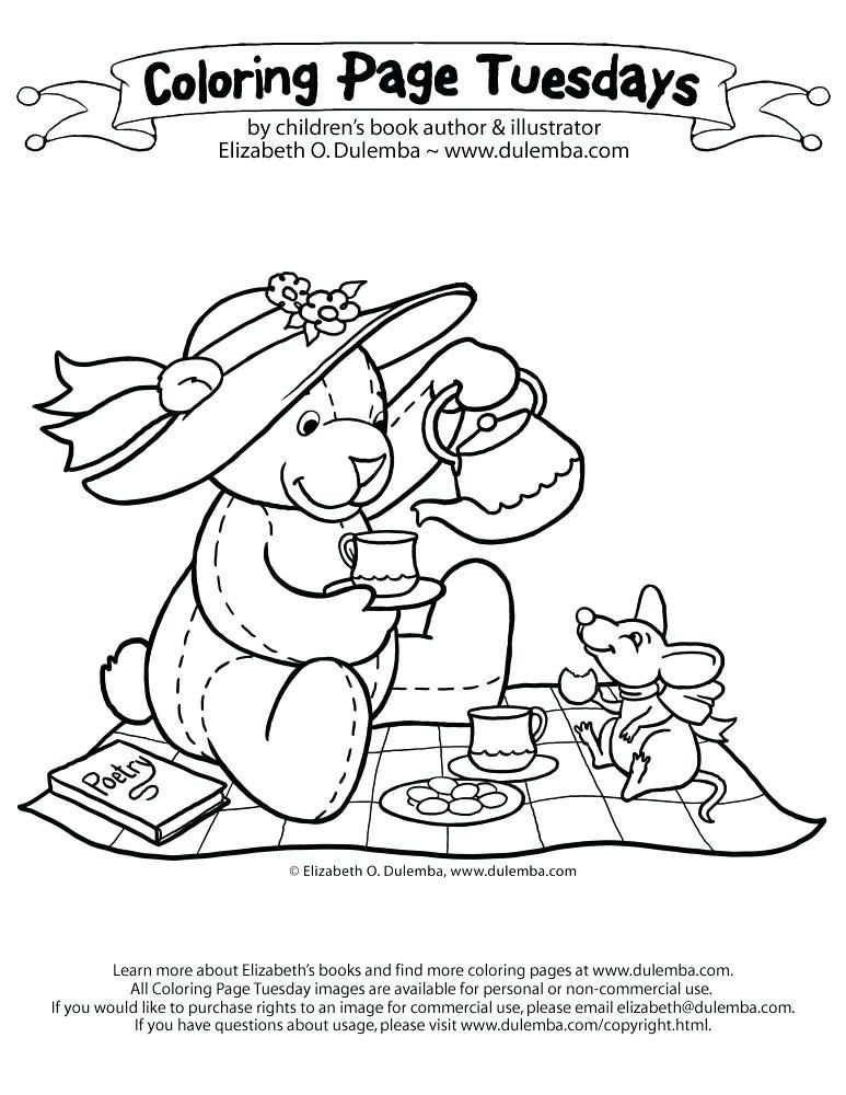 Princess Tea Party Coloring Pages - Coloring Nation