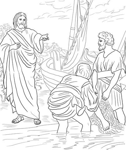 Jesus Calls the First Disciples coloring page | Free Printable Coloring  Pages