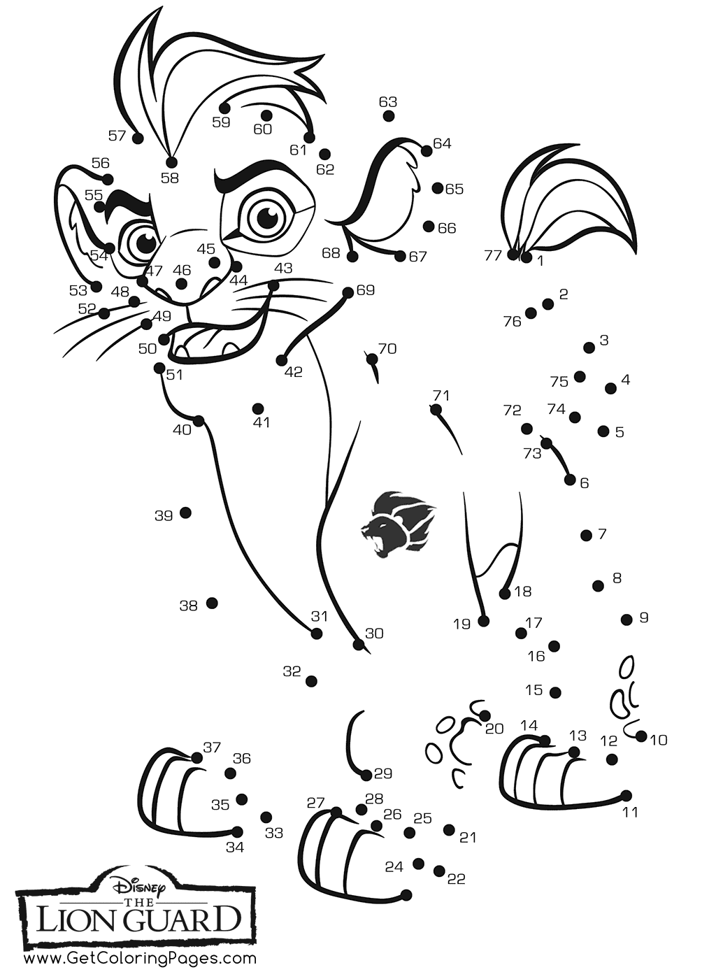 Disney Lion Guard Kion the Leader Dot to Dots - Get Coloring Pages