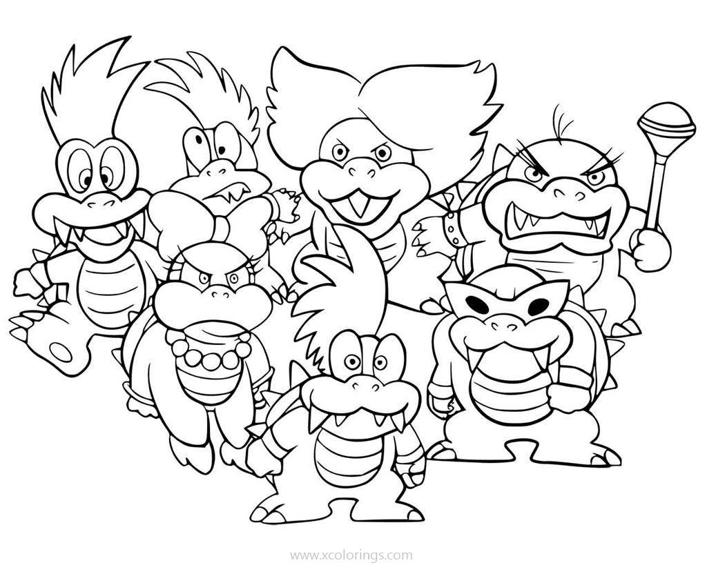 Bowser Koopalings Coloring Pages - XColorings.com