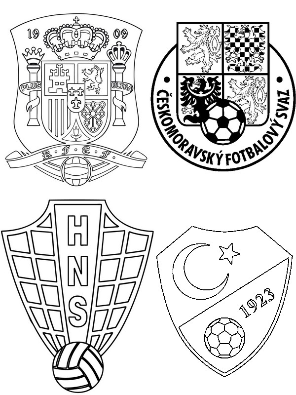 Coloring page UEFA EURO 2016 : Group D: Turkey - Croatia - Spain - Czech  Republic 7