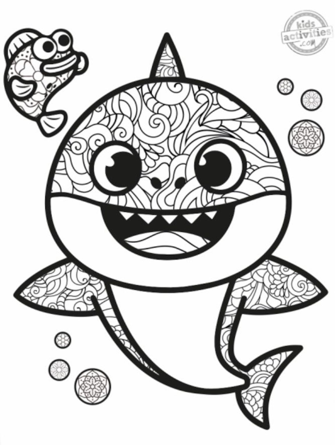 Baby Shark Coloring Pages And Other Top 10 Themed Coloring Challenges
