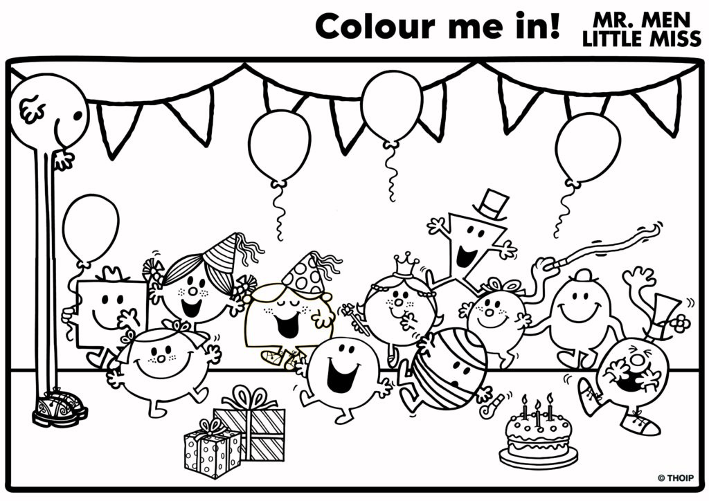 Mr Men Colouring Sheets