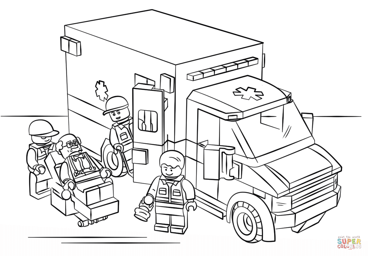 Lego Ambulance coloring page