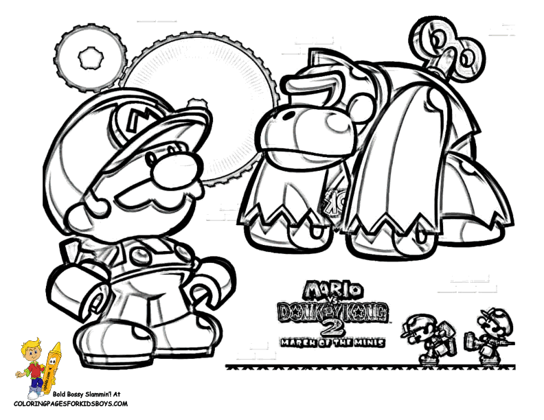 Super Mario Donkey Coloring Sheets Pages Book Kids - Colorine.net ...