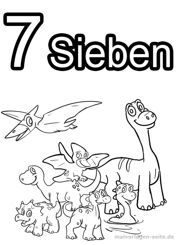 Coloring Pages Numbers Numbers - 7 | Free coloring pages