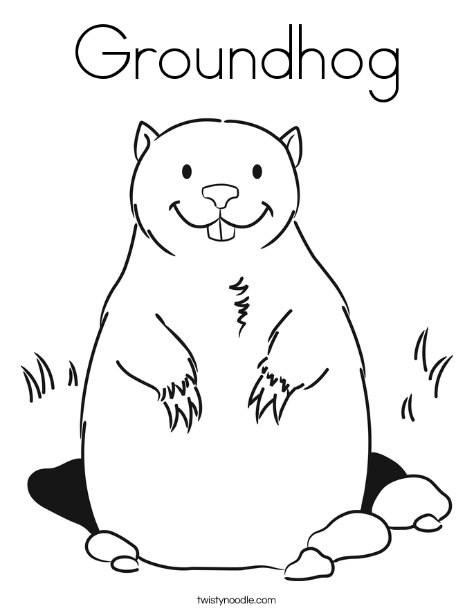 Groundhog Coloring Sheets - Printable Coloring Pages