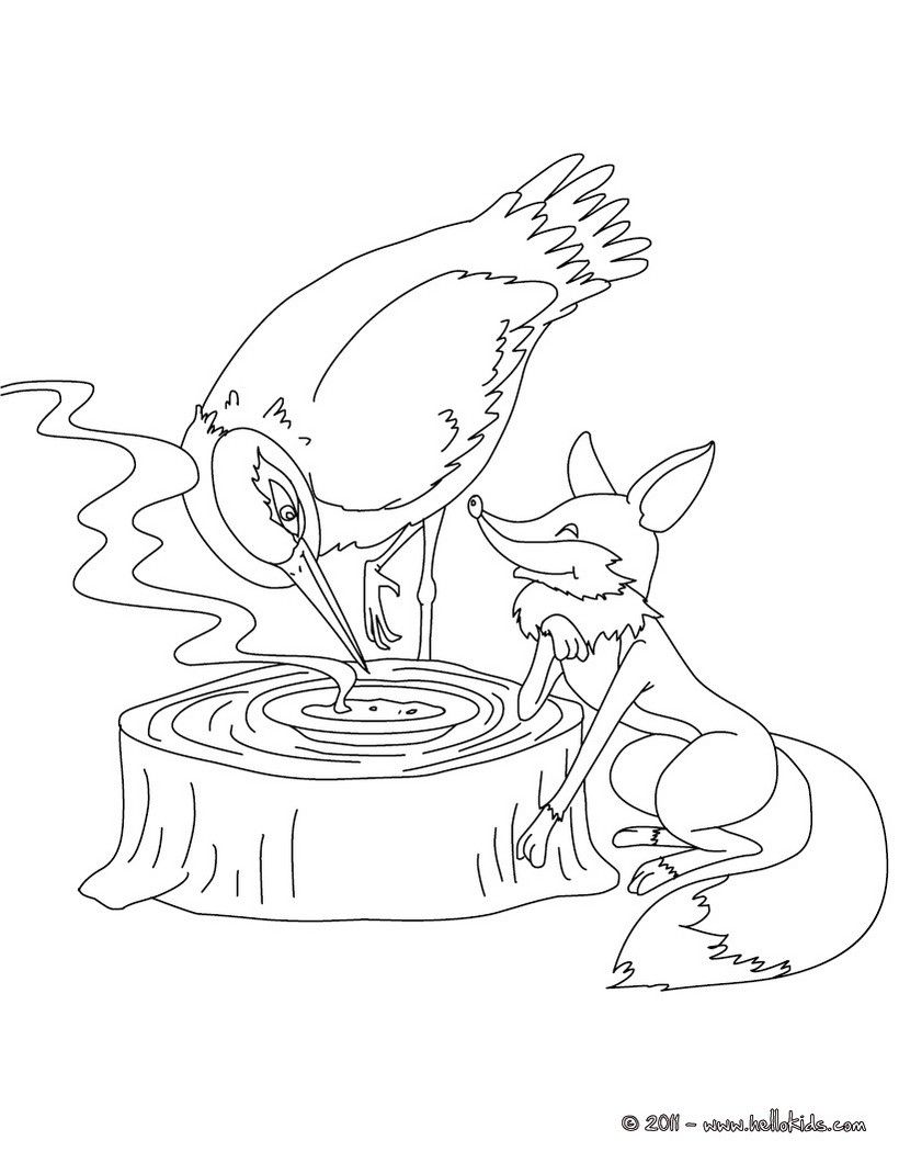 Fables of LA FONTAINE coloring pages - THE GRASSHOPPER AND THE ANT
