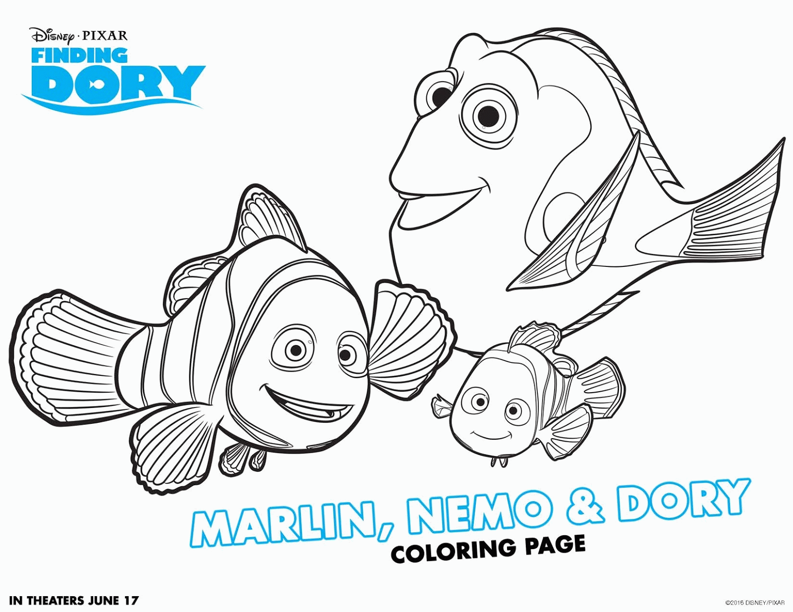 Be Brave, Keep Going: Free Finding Dory Coloring Pages Printables ...
