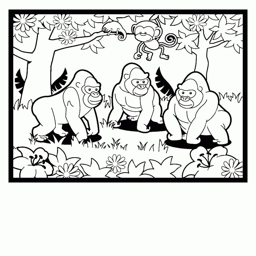 Extent Top Gorilla Coloring Pages Images Kids Pedia Part 2 - Widetheme