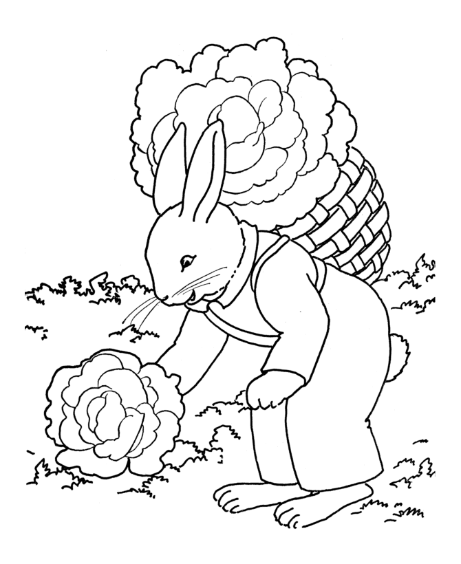 Easter Bunny Coloring Pages | Farmer Bunny printable Easter Bunny ...