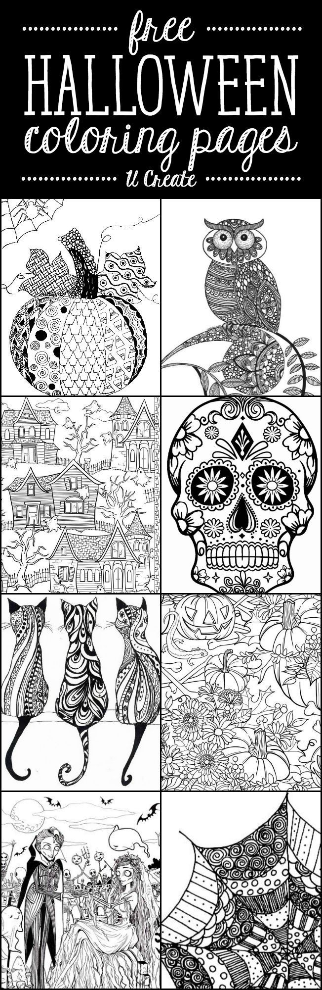 Free Halloween Adult Coloring Pages - U Create
