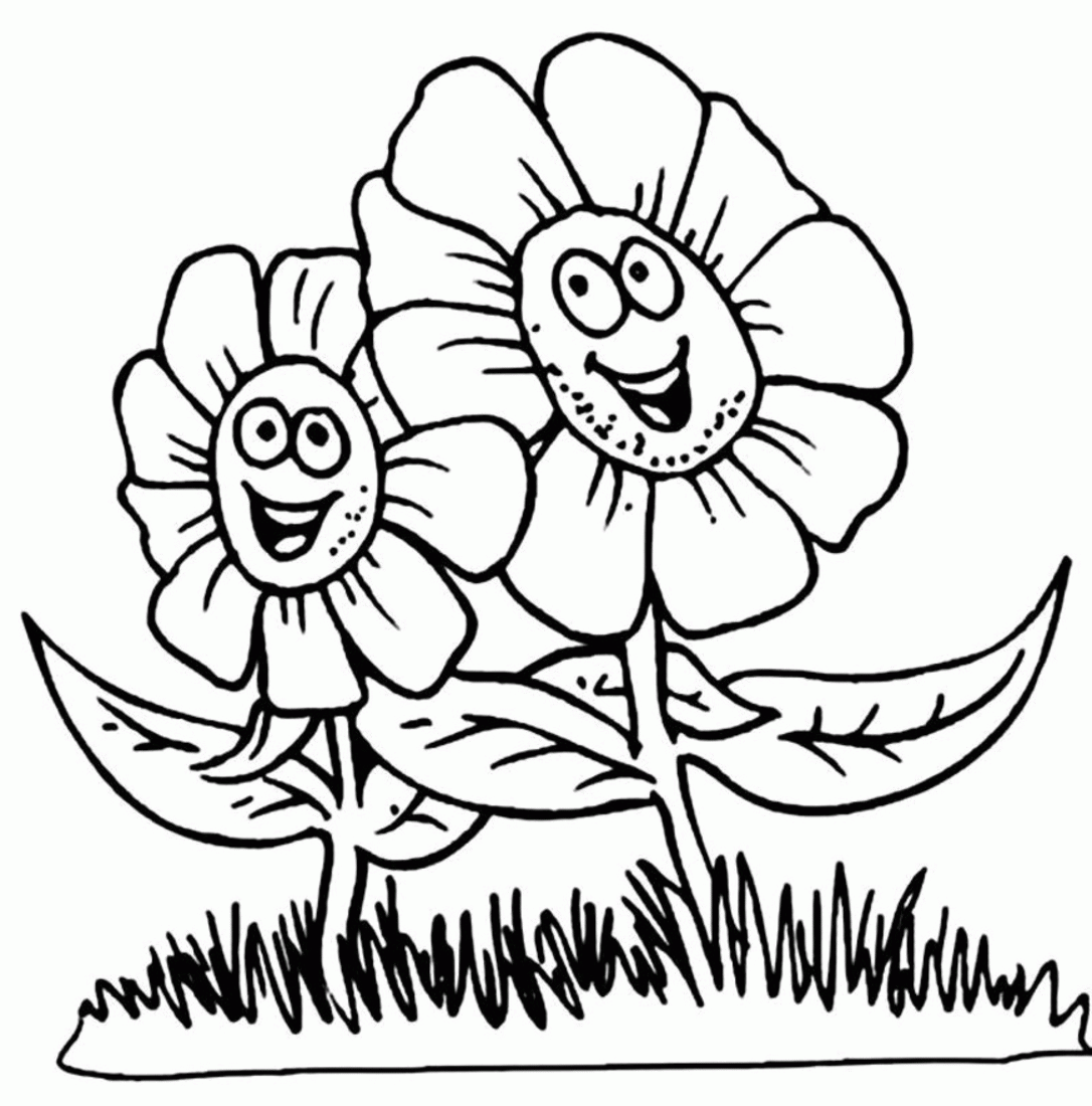 Spring Flowers Coloring Pages Children | Flower Coloring pages of ...