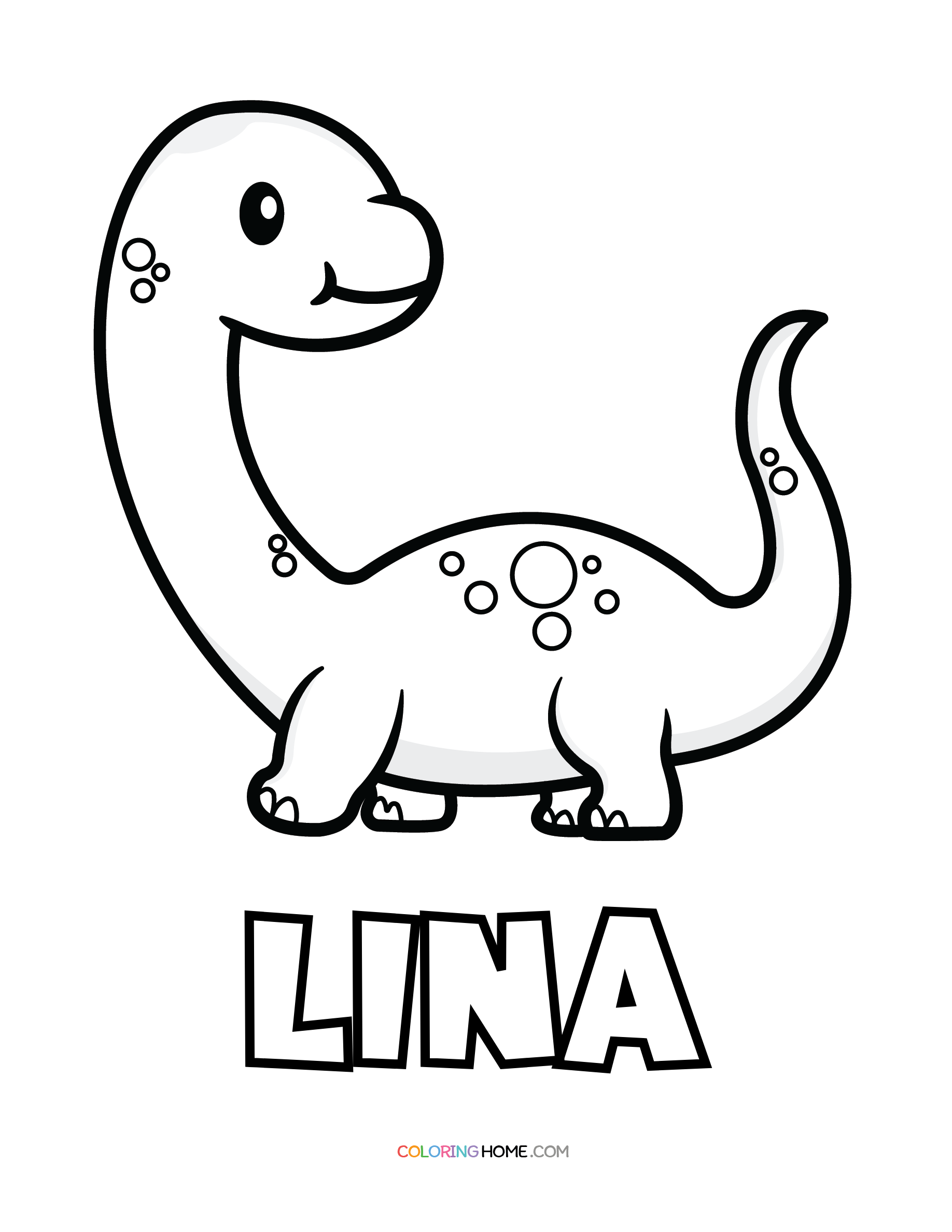 Lina dinosaur coloring page