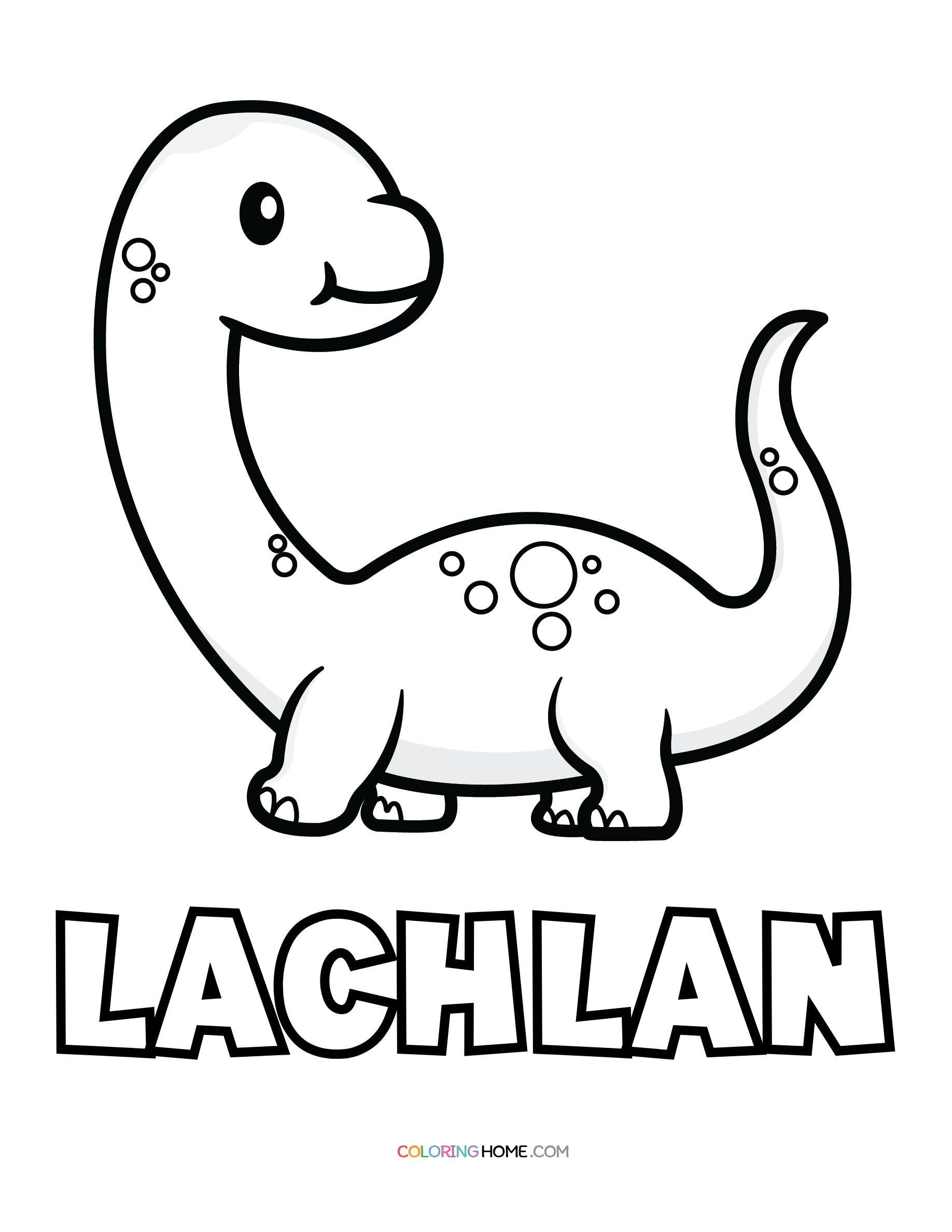 Lachlan dinosaur coloring page