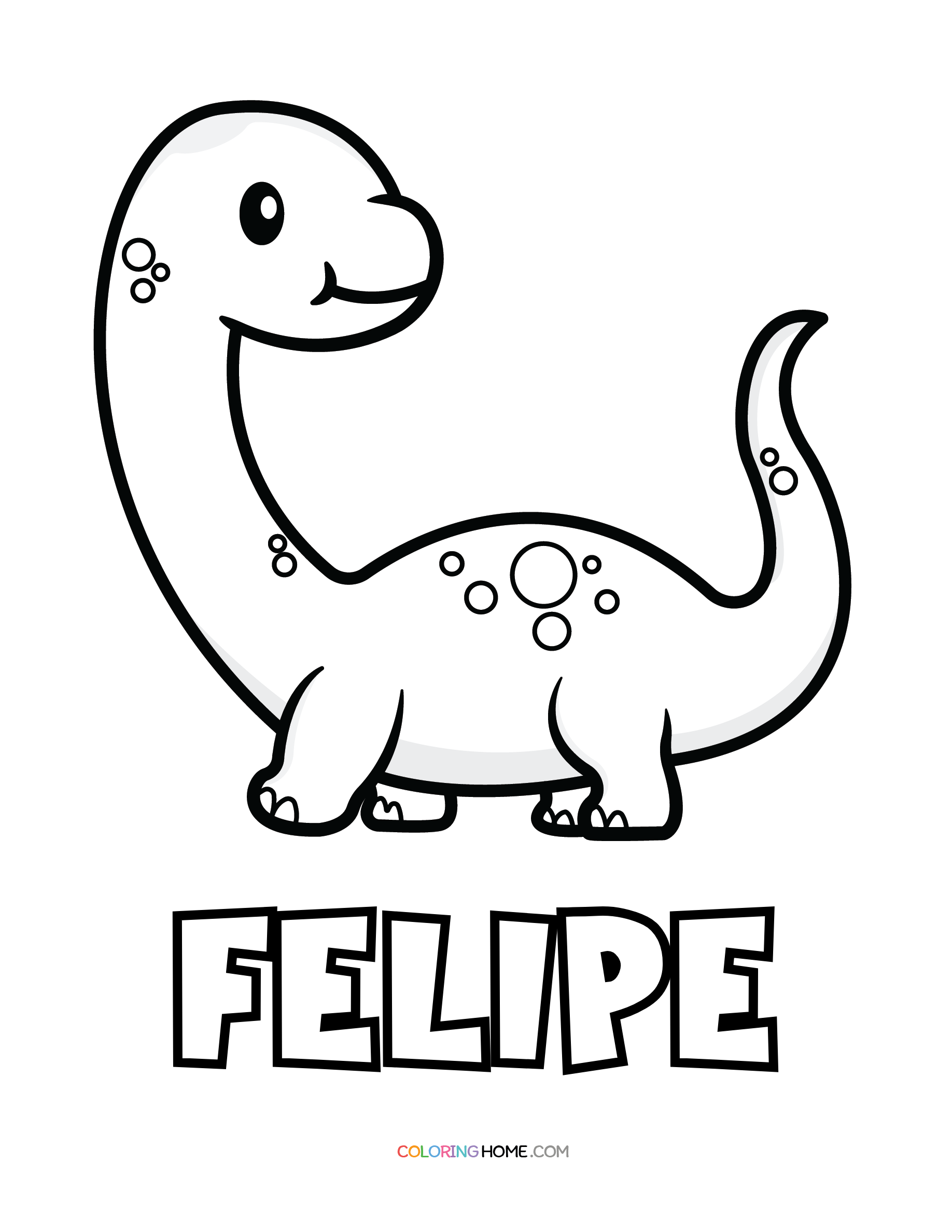 Felipe dinosaur coloring page