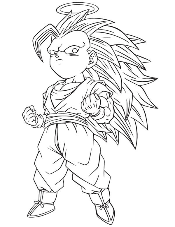 Gotenks Super Saiyan 3 Form In Dragon Ball Z Coloring Page : Kids Play Color  | Dragon ball z, Dragon ball art, Dragon ball