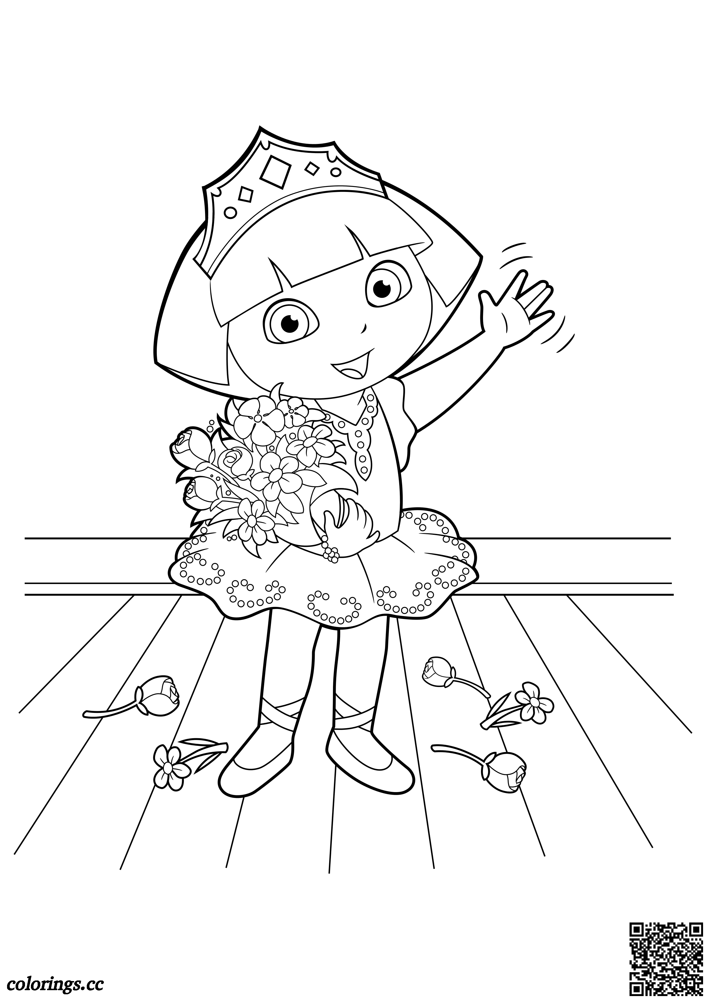 Dasha as a princess on stage coloring pages, Dora the explorer coloring  pages - Colorings.cc