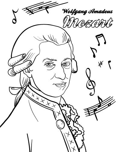 Free Mozart Coloring Page
