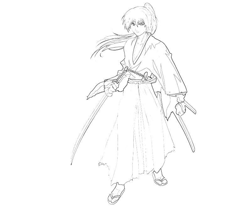 Rurouni Kenshin Color Pages Sketch Coloring Page