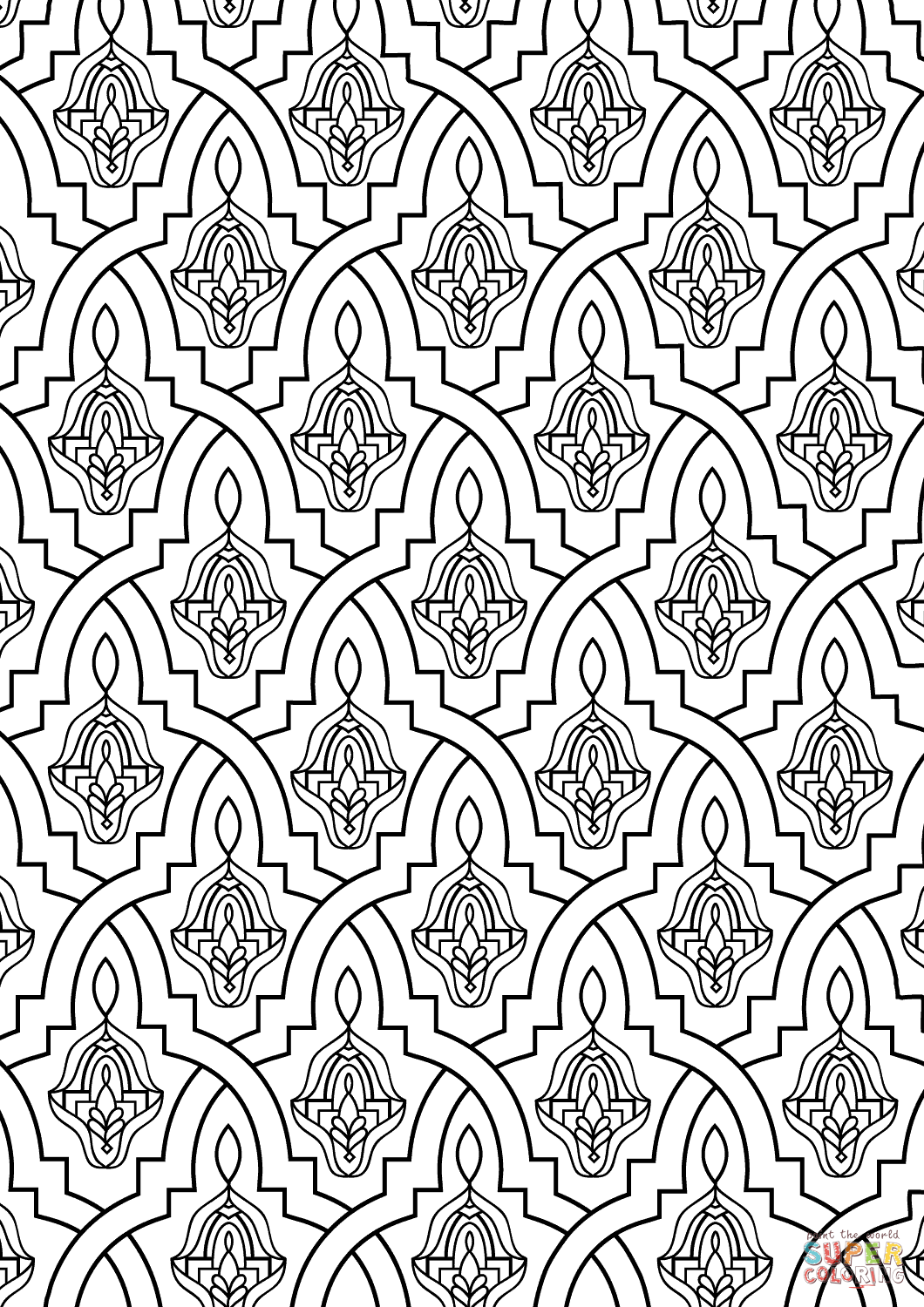 Moroccan Tile coloring page | Free Printable Coloring Pages