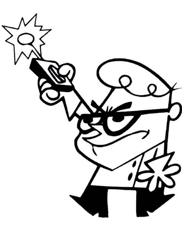 Dexter Press Detonator Remote Button Dexters Lab Coloring Page ...