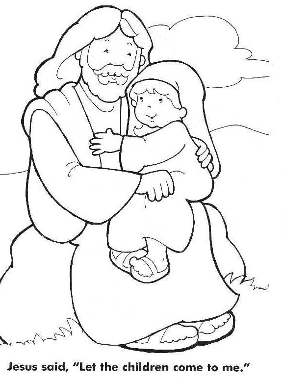 Jesus Loves The Little Children Coloring Page
