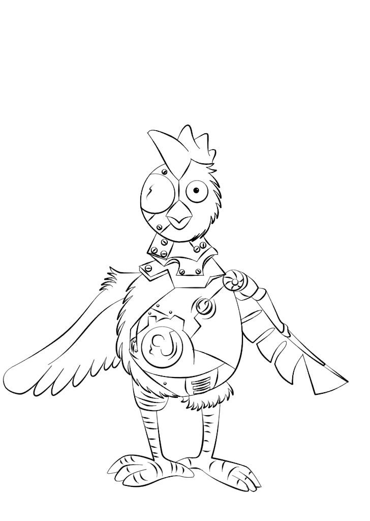 Robot Chicken Coloring Page