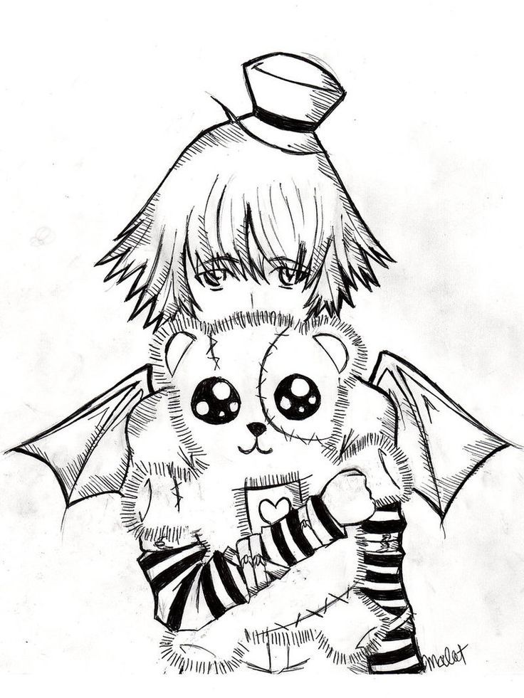 Emo Teddy Bear coloring page | Coloring Pages | Pinterest | Emo ...