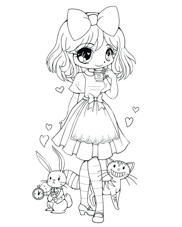 Cute Chibi Coloring Pages Page Kids Printable Inside For ...