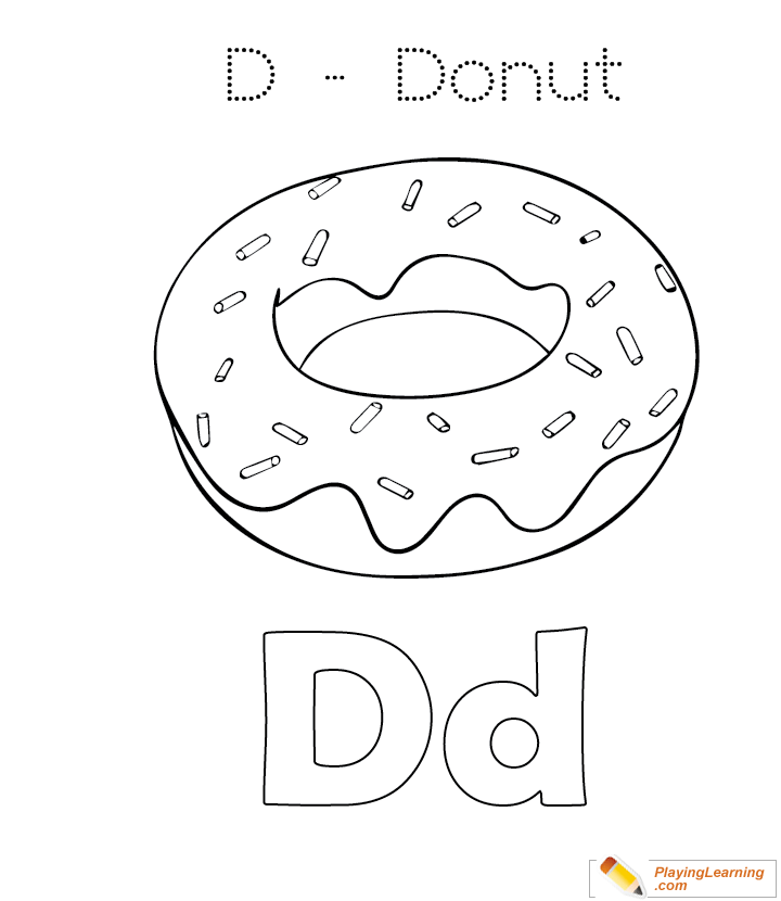 D Is For Donut 02 Coloring Page | Free D Is For Donut ...