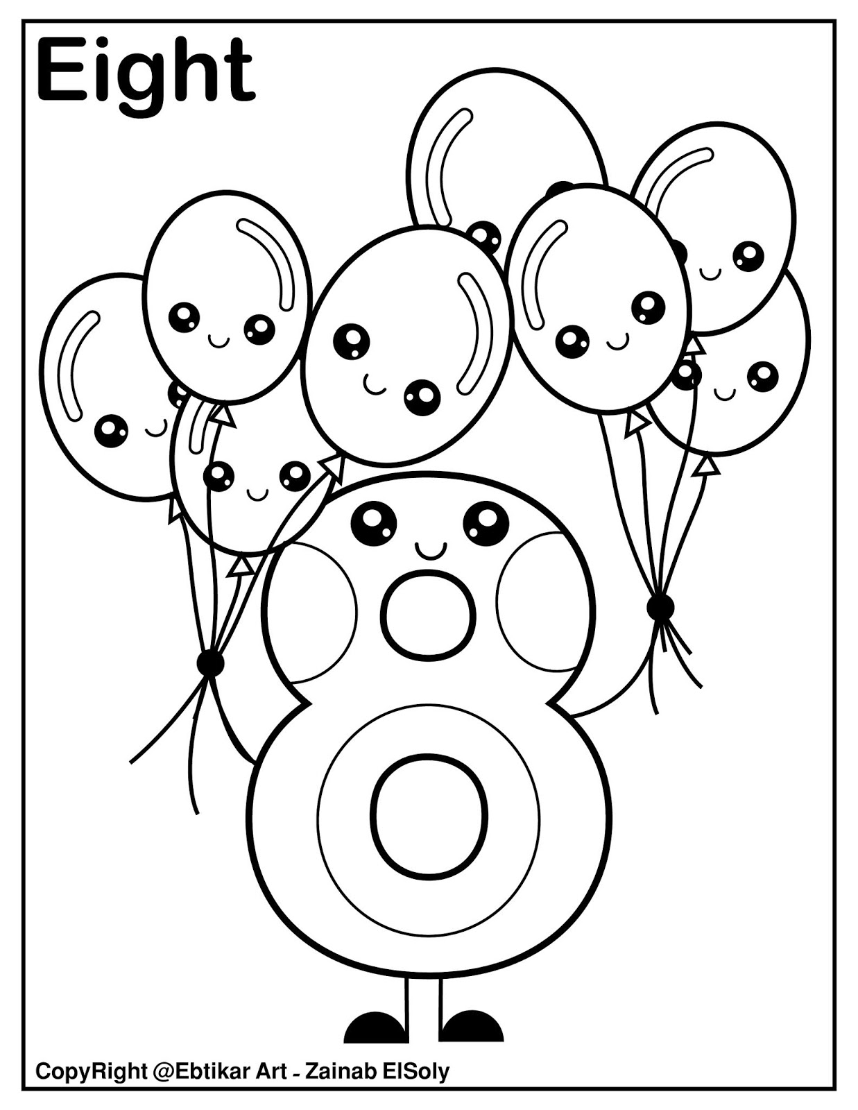 Set of 123 Kawaii Coloring Pages