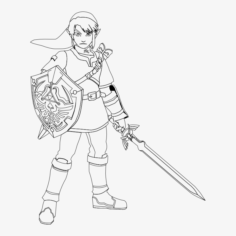 Master Sword Coloring Pages 5 By Erica - Legend Of Zelda Link Coloring Pages  Transparent PNG - 609x740 - Free Download on NicePNG