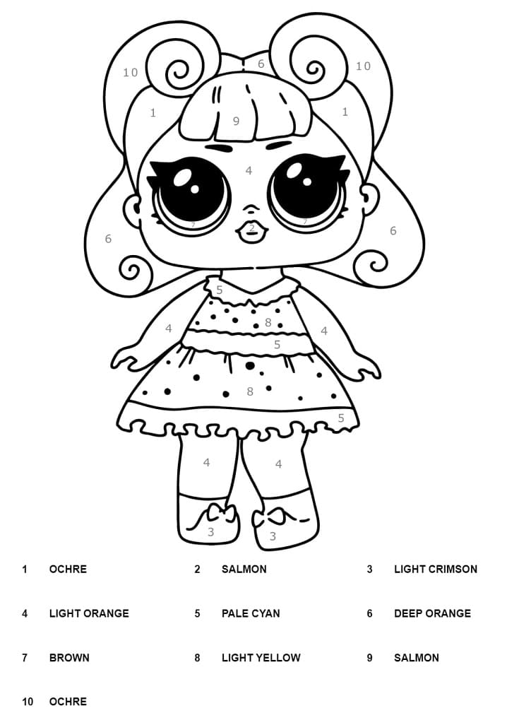 Jitterbug LOL Surprise Color by Number Coloring Page - Free Printable Coloring  Pages for Kids